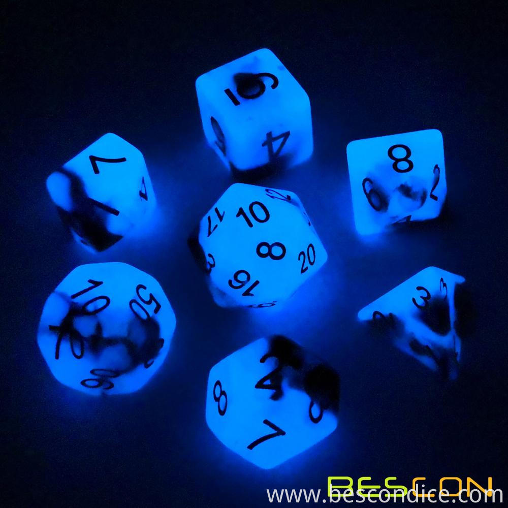 Blue Dawn Glow In The Dark Dnd Dice Set 3